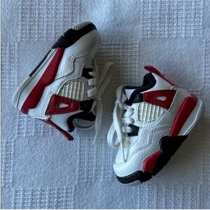 Jordan 4 Retro White/Fire Red-Black 
size 3